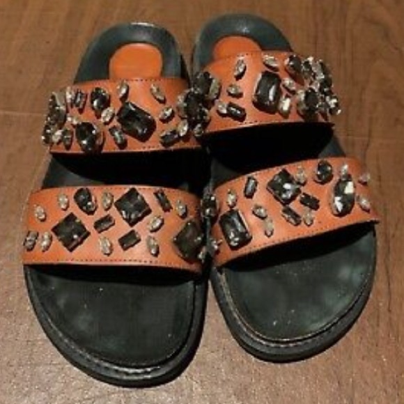 Zara Tan Trafaluc embellished sandals Size 38
